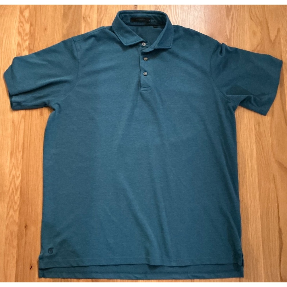 Greyson Polo Shirt Men's Large Deep Teal Blue Performance‎ Stretch Golf